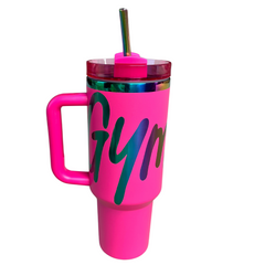 40oz Gymnast Tumbler + Initial Straw Topper