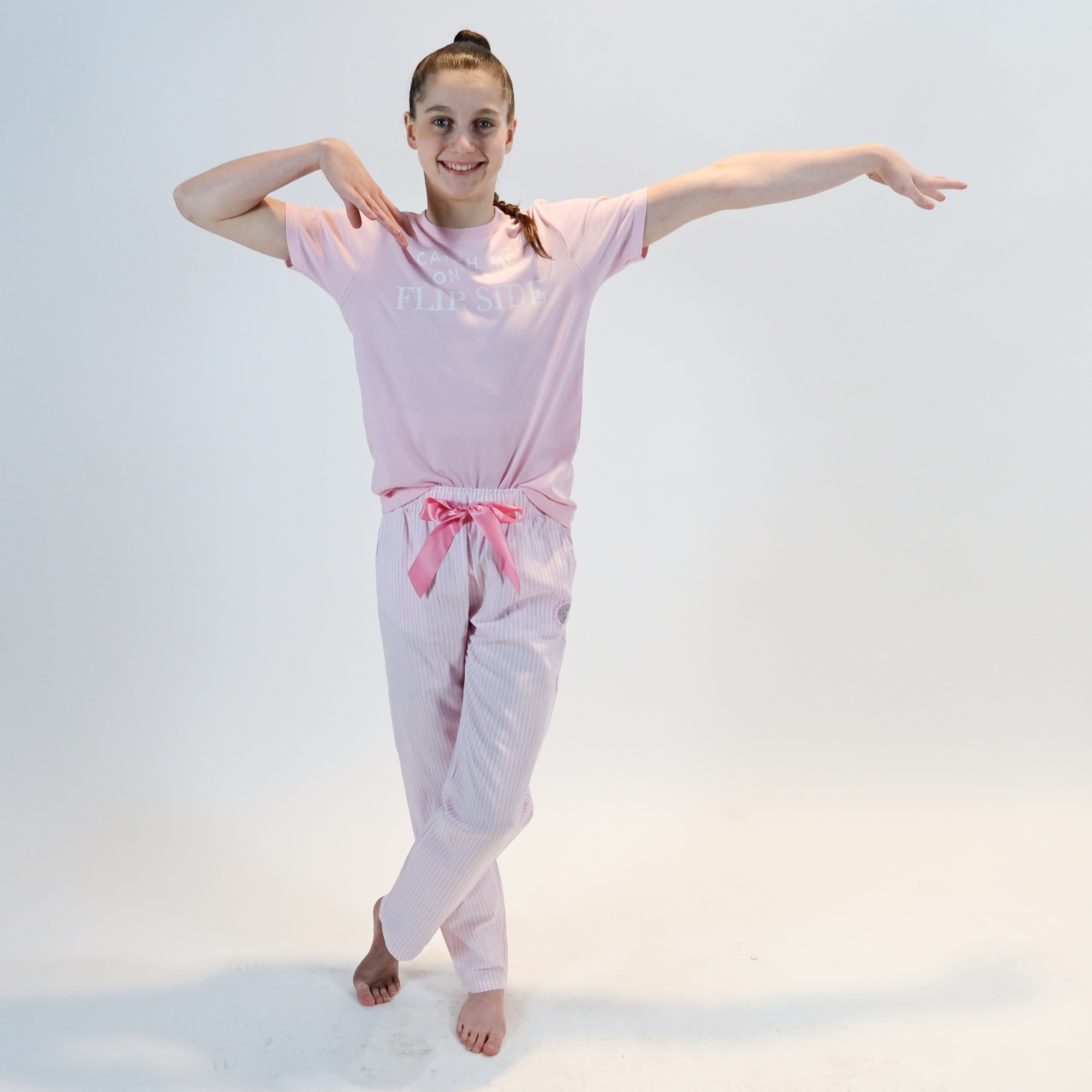 Pink & White Striped University of Gymnastics Lounge Pants