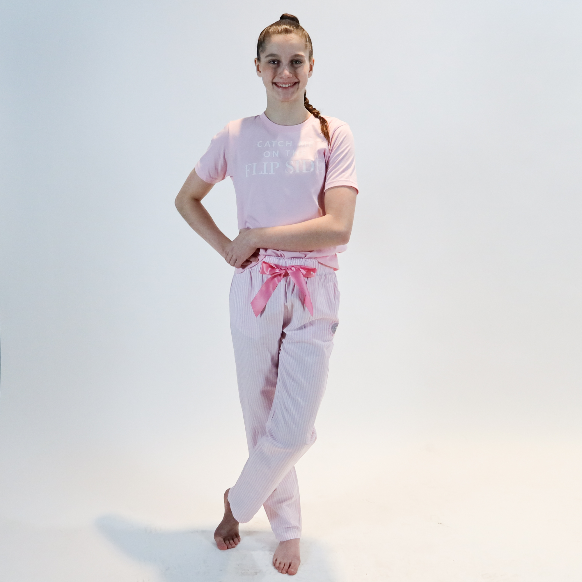 Pink & White Striped University of Gymnastics Lounge Pants