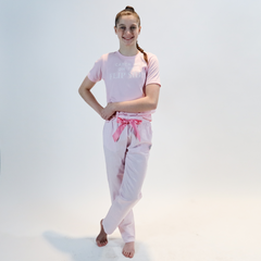 Pink & White Striped University of Gymnastics Lounge Pants